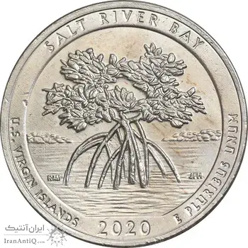 سکه کوارتر دلار 2020D پارک ملی تاریخی خلیج نمک - AU - آمریکا