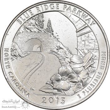 سکه کوارتر دلار 2015D پارک وی بلو ریج - AU - آمریکا