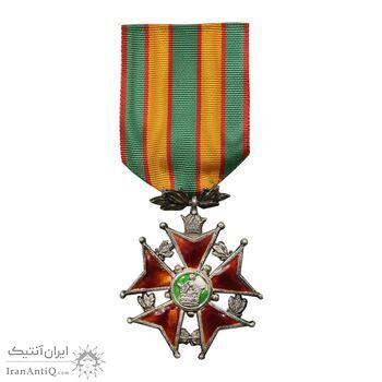 نشان خدمت شهربانی درجه دو - با روبان - VF - رضا شاه