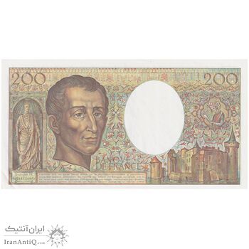 اسکناس 200 فرانک 1989 جمهوری پنجم - تک - UNC61 - فرانسه اسکناس 200 فرانک 1989 جمهوری پنجم - تک - UNC61 - فرانسه