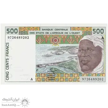 اسکناس 500 فرانک 1997 - شماره سریال ده رقمی - تک - UNC65 - جامعه اقتصادی کشورهای غرب آفریقا (ساحل عاج)