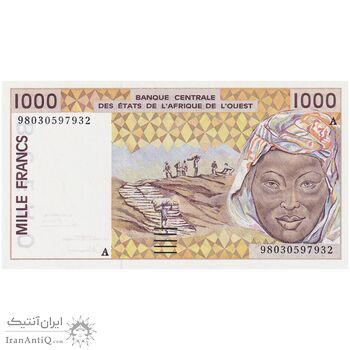 اسکناس 1000 فرانک 1998 - تک - UNC65 - جامعه اقتصادی کشورهای غرب آفریقا (ساحل عاج)