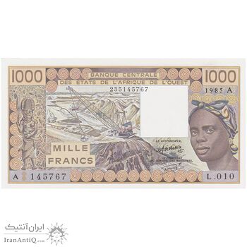 اسکناس 1000 فرانک 1985 - تک - UNC65 - جامعه اقتصادی کشورهای غرب آفریقا (ساحل عاج)