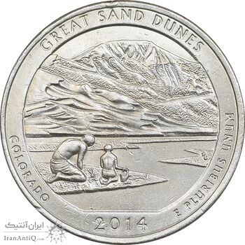 سکه کوارتر دلار 2014P پارک ملی تل‌ماسه‌های بزرگ - AU58 - آمریکا