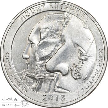 سکه کوارتر دلار 2013D کوه راشمور - AU - آمریکا