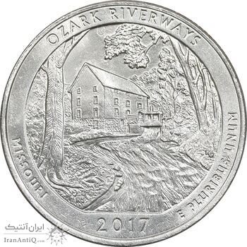سکه کوارتر دلار 2017P رودخانه های اوزارک - AU - آمریکا