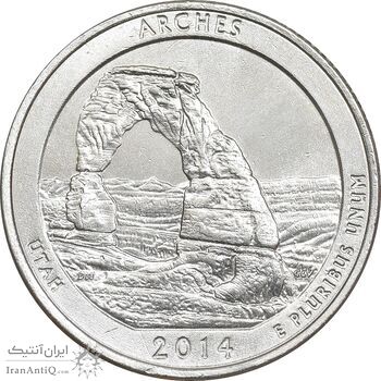 سکه کوارتر دلار 2014D پارک ملی آرچز - AU - آمریکا