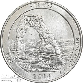 سکه کوارتر دلار 2014P پارک ملی آرچز - AU - آمریکا