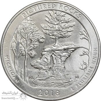 سکه کوارتر دلار 2018P ساحل دریاچه ملی راکس - AU - آمریکا