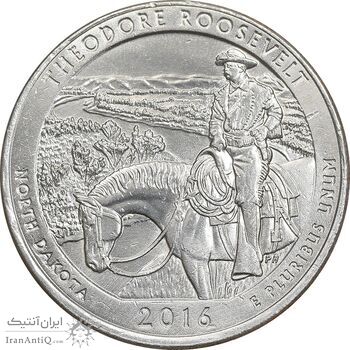 سکه کوارتر دلار 2016P پارک ملی تئودور روزولت - AU - آمریکا