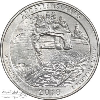 سکه کوارتر دلار 2018D جزایر آپوستل - AU - آمریکا