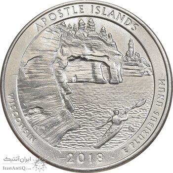 سکه کوارتر دلار 2018P جزایر آپوستل - AU - آمریکا