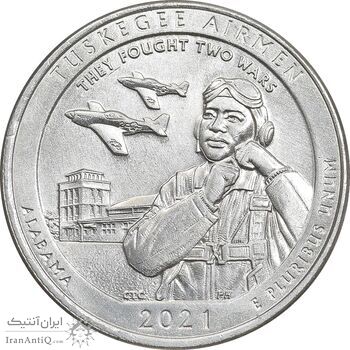 سکه کوارتر دلار 2021P هوانوردان توسکگی - AU - آمریکا