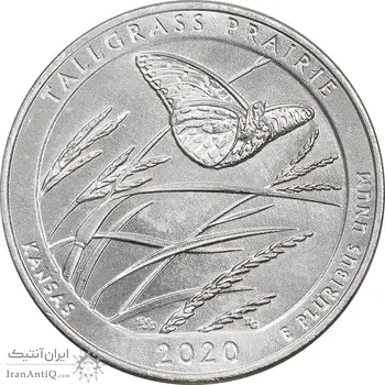 سکه کوارتر دلار 2020D مرغزار بلند - AU - آمریکا