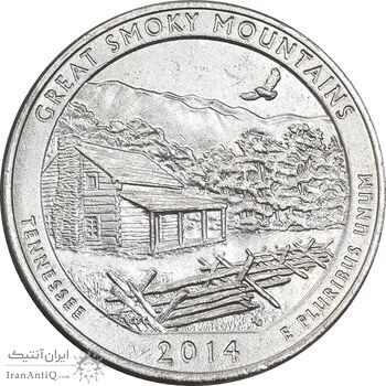 سکه کوارتر دلار 2014P کوه های دودی - AU - آمریکا