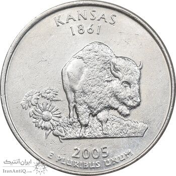سکه کوارتر دلار 2005P ایالتی - کانزاس - MS61 - آمریکا
