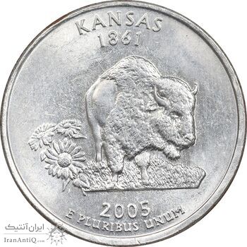 سکه کوارتر دلار 2005P ایالتی - کانزاس - MS61 - آمریکا