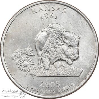 سکه کوارتر دلار 2005D ایالتی - کانزاس - AU58 - آمریکا