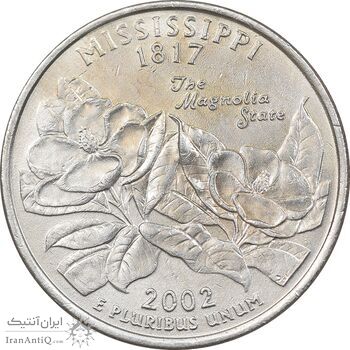 سکه کوارتر دلار 2002P ایالتی - میسیسیپی - AU58 - آمریکا