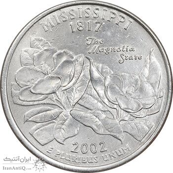 سکه کوارتر دلار 2002P ایالتی - میسیسیپی - AU55 - آمریکا