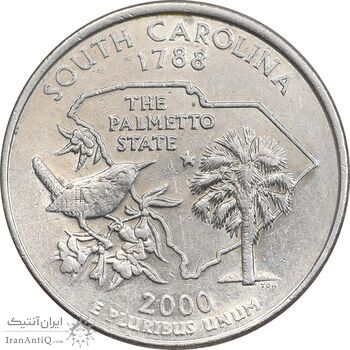 سکه کوارتر دلار 2000D ایالتی - کارولینای جنوبی - AU58 - آمریکا