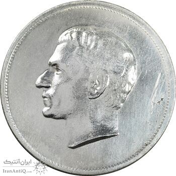 مدال نقره بیست و پنجمین سال سلطنت 1344 - AU - محمدرضا شاه