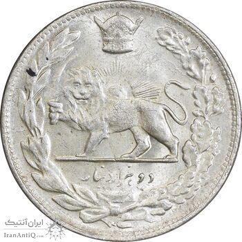 سکه 2000 دینار 1308 تصویری - MS62 - رضا شاه