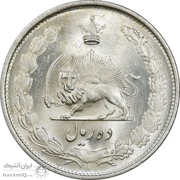 سکه 10 ریال 1324 - MS63 - محمد رضا شاه