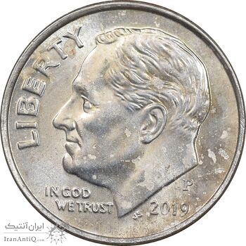 سکه 1 دایم 2019P روزولت - AU58 - آمریکا سکه 1 دایم 2019P روزولت - AU58 - آمریکا