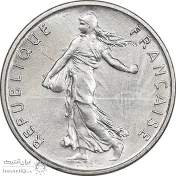 سکه 1/2 فرانک 1971 جمهوری کنونی - MS62 - فرانسه