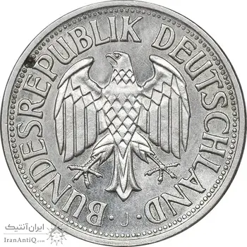 سکه 1 مارک 1950J جمهوری فدرال - MS61 - آلمان
