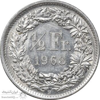 سکه 1/2 فرانک 1968 دولت فدرال - MS62 - سوئیس سکه 1/2 فرانک 1968 دولت فدرال - MS62 - سوئیس