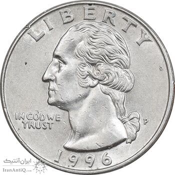 سکه کوارتر دلار 1996P واشنگتن - AU58 - آمریکا