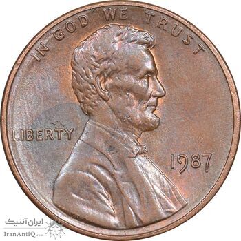 سکه 1 سنت 1987 لینکلن - AU55 - آمریکا