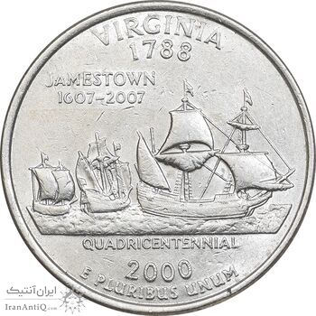 سکه کوارتر دلار 2000D ایالتی - ویرجینیا - AU55 - آمریکا