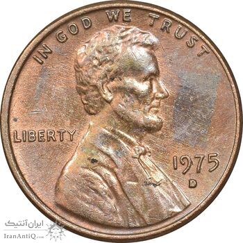 سکه 1 سنت 1975D لینکلن - AU50 - آمریکا