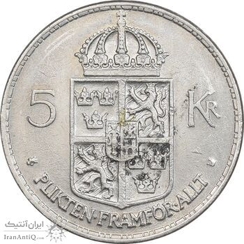 سکه 5 کرون 1972 گوستاو ششم - AU50 - سوئد سکه 5 کرون 1972 گوستاو ششم - AU50 - سوئد