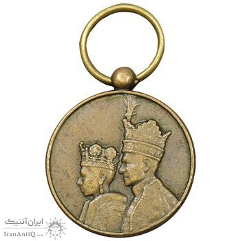 مدال برنز آویزی تاجگذاری 1346 - شب - AU - محمد رضا شاه