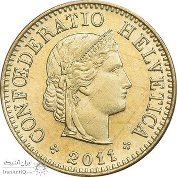 سکه 5 راپن 2011 دولت فدرال - MS63 - سوئیس