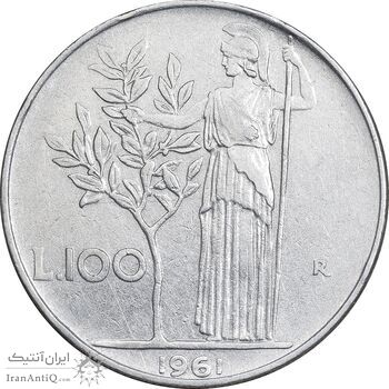 سکه 100 لیره 1961 جمهوری - EF45 - ایتالیا