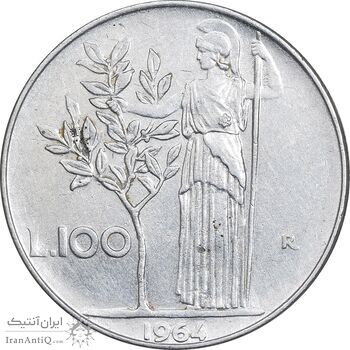 سکه 100 لیره 1964 جمهوری - EF45 - ایتالیا