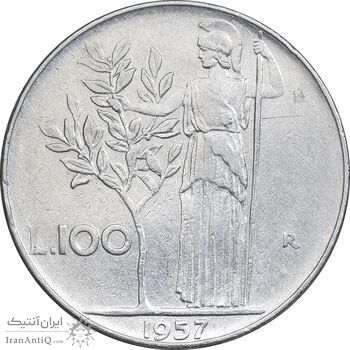 سکه 100 لیره 1957 جمهوری - EF45 - ایتالیا