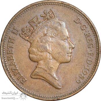 سکه 2 پنس 1989 الیزابت دوم - EF45 - انگلستان