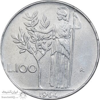سکه 100 لیره 1964 جمهوری - EF45 - ایتالیا