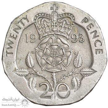 سکه 20 پنس 1993 الیزابت دوم - EF45 - انگلستان