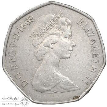 سکه 50 نیو پنس 1969 الیزابت دوم - EF45 - انگلستان