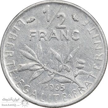 سکه 1/2 فرانک 1965 جمهوری کنونی - EF45 - فرانسه