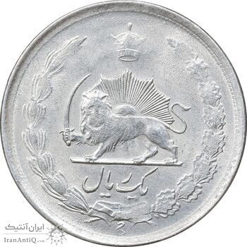 سکه 1 ریال 1323 نقره - AU58 - محمد رضا شاه