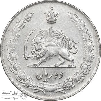 سکه 10 ریال 1335 - AU58 - محمد رضا شاه