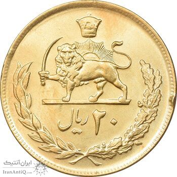 سکه 20 ریال 1353 طلایی - AU58 - محمد رضا شاه سکه 20 ریال 1353 طلایی - AU58 - محمد رضا شاه